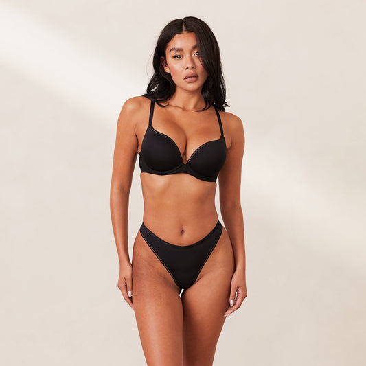 Comfort Hoge Push-Up T-Shirt BH - Zwart