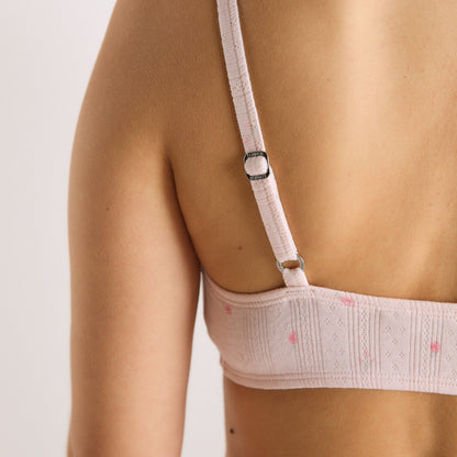 Pointelle Bralette - Roze Bloemenprint